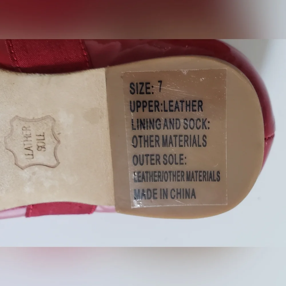 Janie and Jack Red Patent Leather Ballet Shoe with Satin Bow Size 7